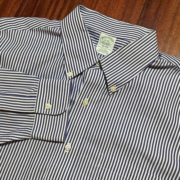 Brooks Brothers Other - Brooks Brothers Shirt Men 17 34 Blue White Plaid Check Milano Button Down Oxford